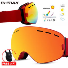 Load image into Gallery viewer, PHMAX 2019 Ski Goggles With Ski Mask Men Women Snowboard Goggles Glasses Skiing UV400 Protection  Anti-fog Snow Skiing Glasses