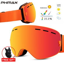 Load image into Gallery viewer, PHMAX 2019 Ski Goggles With Ski Mask Men Women Snowboard Goggles Glasses Skiing UV400 Protection  Anti-fog Snow Skiing Glasses