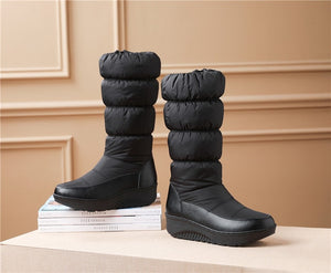 FEDONAS Women Mid-calf Boots 2020 New Winter Keep Long Warm Round Toe Female Snow Boots Side Zipper Platforms Casual Shoes Woman