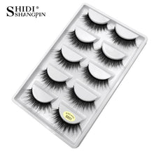Load image into Gallery viewer, SHIDISHANGPIN 5 pairs mink eyelashes natural 3d mink lashes mink false lashes false eyelashes full strip lashes cilios faux cils