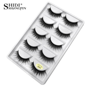 SHIDISHANGPIN 5 pairs mink eyelashes natural 3d mink lashes mink false lashes false eyelashes full strip lashes cilios faux cils