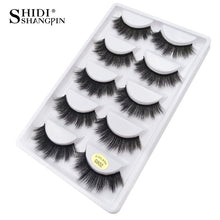 Load image into Gallery viewer, SHIDISHANGPIN 5 pairs mink eyelashes natural 3d mink lashes mink false lashes false eyelashes full strip lashes cilios faux cils