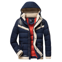 Load image into Gallery viewer, Men 2019 Winter Brand New Casual Warm Thick Fleece Jacket Parkas Men New Luxury Outwear Windproof Waterproof Hat Parkas Coat Men
