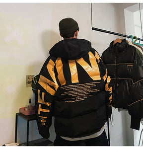 Privathinker 2019 Thick Warm Men Winter Jacket Clothes Casual Loose Harajuku Mens Parkas Coats Hooded Print Red Male Windbreaker