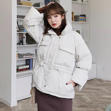 Load image into Gallery viewer, Women winter jackets parkas 2019 Fashion Thick warm Lantern sleeve tops jackets Slim solid sweet jackets for female