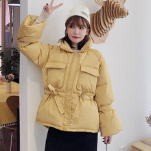 Load image into Gallery viewer, Women winter jackets parkas 2019 Fashion Thick warm Lantern sleeve tops jackets Slim solid sweet jackets for female