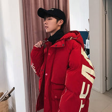 Load image into Gallery viewer, Privathinker 2019 Thick Warm Men Winter Jacket Clothes Casual Loose Harajuku Mens Parkas Coats Hooded Print Red Male Windbreaker