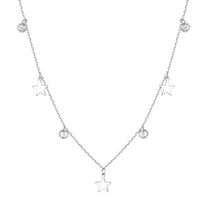 ELESHE 2019 New Luxury Fashion Round Coin Choker Necklace for Women 925 Sterling Silver Chain Necklace Collier Femme