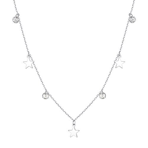 ELESHE 2019 New Luxury Fashion Round Coin Choker Necklace for Women 925 Sterling Silver Chain Necklace Collier Femme