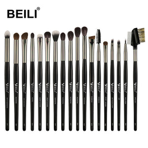BEILI 40 pieces Luxury black professional makeup brush set Big brushes Powder foundation blending goat hair makeup brushes