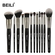 Load image into Gallery viewer, BEILI 40 pieces Luxury black professional makeup brush set Big brushes Powder foundation blending goat hair makeup brushes