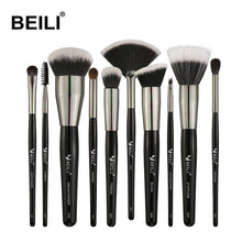 Load image into Gallery viewer, BEILI 40 pieces Luxury black professional makeup brush set Big brushes Powder foundation blending goat hair makeup brushes