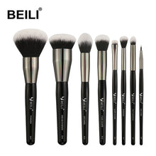 Load image into Gallery viewer, BEILI 40 pieces Luxury black professional makeup brush set Big brushes Powder foundation blending goat hair makeup brushes