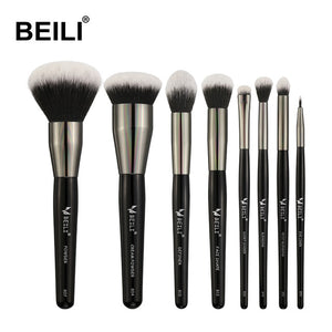 BEILI 40 pieces Luxury black professional makeup brush set Big brushes Powder foundation blending goat hair makeup brushes