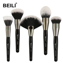 Load image into Gallery viewer, BEILI 40 pieces Luxury black professional makeup brush set Big brushes Powder foundation blending goat hair makeup brushes