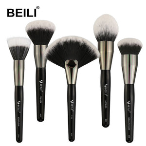 BEILI 40 pieces Luxury black professional makeup brush set Big brushes Powder foundation blending goat hair makeup brushes