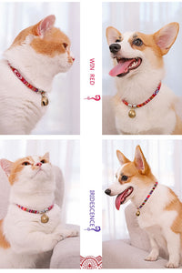 HOOPET Pet Collar Dog Neck Cat Adjustable Bell Necklace For Puppy Fashion Head Pendant Necklet Animal Supplies