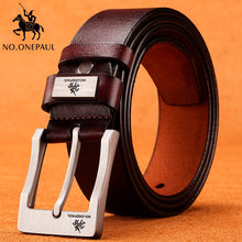 Load image into Gallery viewer, NO.ONEPAUL cow genuine leather luxury strap male belts for men new fashion classice vintage pin buckle men belt High Quality