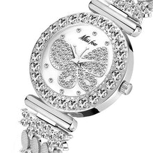Load image into Gallery viewer, MISSFOX Butterfly Women Watches Luxury Brand Big Diamond 18K Gold Watch Waterproof Special Bracelet Expensive Ladies Wrist Watch