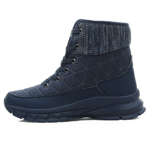 STQ Women Plush Ankle Boots Warm Snow Boots Shoes Ladies Winter Sneakers Boots Comfortable Shoes Women Wedges Black Boots 930