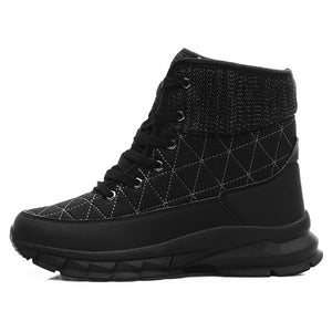STQ Women Plush Ankle Boots Warm Snow Boots Shoes Ladies Winter Sneakers Boots Comfortable Shoes Women Wedges Black Boots 930