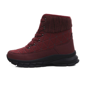 STQ Women Plush Ankle Boots Warm Snow Boots Shoes Ladies Winter Sneakers Boots Comfortable Shoes Women Wedges Black Boots 930