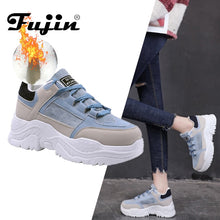 Load image into Gallery viewer, FUJIN Women Casual Sneakers Winter Sneakers Plush Fur Warm Women Shoes Lace Up Female Boots Comrfortable Platform Shoes Women