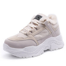 Load image into Gallery viewer, FUJIN Women Casual Sneakers Winter Sneakers Plush Fur Warm Women Shoes Lace Up Female Boots Comrfortable Platform Shoes Women