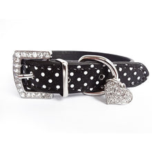 Load image into Gallery viewer, Pets Dog Collar Polka Dot Pattern Dog Accessories For Small Dog Collars And Leashes For Animals Heart Crystal Pendant Mascotas