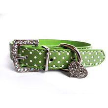 Load image into Gallery viewer, Pets Dog Collar Polka Dot Pattern Dog Accessories For Small Dog Collars And Leashes For Animals Heart Crystal Pendant Mascotas