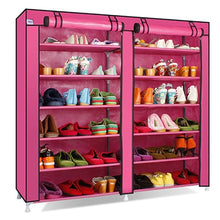 Load image into Gallery viewer, Solid Color Double Rows High Quality Shoes Cabinet Shoes Rack Large Capacity Shoes Storage Organizer Shelves DIY Home Furniture
