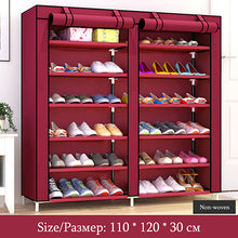 Load image into Gallery viewer, Solid Color Double Rows High Quality Shoes Cabinet Shoes Rack Large Capacity Shoes Storage Organizer Shelves DIY Home Furniture