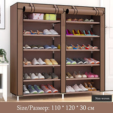Load image into Gallery viewer, Solid Color Double Rows High Quality Shoes Cabinet Shoes Rack Large Capacity Shoes Storage Organizer Shelves DIY Home Furniture