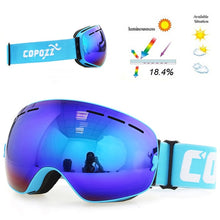 Load image into Gallery viewer, COPOZZ Brand Ski Goggles Men Women Snowboard Goggles Glasses for Skiing UV400 Protection Snow Skiing Glasses Anti-fog Ski Mask