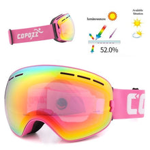 Load image into Gallery viewer, COPOZZ Brand Ski Goggles Men Women Snowboard Goggles Glasses for Skiing UV400 Protection Snow Skiing Glasses Anti-fog Ski Mask