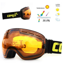 Load image into Gallery viewer, COPOZZ Brand Ski Goggles Men Women Snowboard Goggles Glasses for Skiing UV400 Protection Snow Skiing Glasses Anti-fog Ski Mask