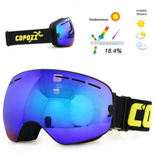Load image into Gallery viewer, COPOZZ Brand Ski Goggles Men Women Snowboard Goggles Glasses for Skiing UV400 Protection Snow Skiing Glasses Anti-fog Ski Mask