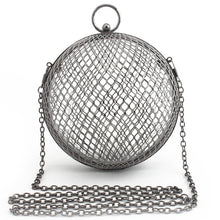 Load image into Gallery viewer, Vintage Women&#39;s Evening Bag Metal Chain Hollow Out Mini Bag Banquet Party Shoulder &amp; Crossbody Bags Clutch Circular Cage Handbag