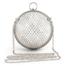 Load image into Gallery viewer, Vintage Women&#39;s Evening Bag Metal Chain Hollow Out Mini Bag Banquet Party Shoulder &amp; Crossbody Bags Clutch Circular Cage Handbag