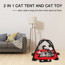 Load image into Gallery viewer, 2 in 1 Cat Pet Toy With Ball And Cat Tent Hammock for Kitten Interactive Play Toys Mouse Game for Kat Cat Teaser Animal Products
