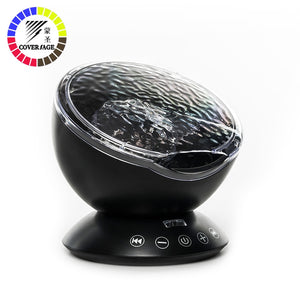 Coversage Ocean Wave Projector LED Night Light With USB Remote Control TF Cards Music Player Speaker Aurora Dropship Projection