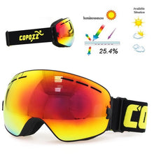 Load image into Gallery viewer, COPOZZ Brand Ski Goggles Men Women Snowboard Goggles Glasses for Skiing UV400 Protection Snow Skiing Glasses Anti-fog Ski Mask