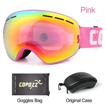 Load image into Gallery viewer, COPOZZ Brand Ski Goggles Men Women Snowboard Goggles Glasses for Skiing UV400 Protection Snow Skiing Glasses Anti-fog Ski Mask