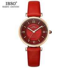 Load image into Gallery viewer, IBSO New Brand Women Watches 2019 Green Genuine Leather Strap Reloj Mujer Luxury Quartz Ladies Watch Women Montre Femme
