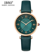 Load image into Gallery viewer, IBSO New Brand Women Watches 2019 Green Genuine Leather Strap Reloj Mujer Luxury Quartz Ladies Watch Women Montre Femme