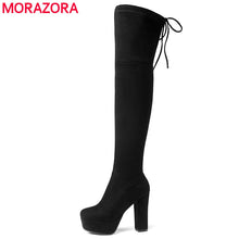 Load image into Gallery viewer, Size 34-43 New 2019 Over the Knee Boots Women Faux Suede Thigh High Boots Platform Stretch Slim Sexy Ladies Women&#39;s Winter Boots