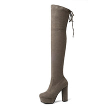 Load image into Gallery viewer, Size 34-43 New 2019 Over the Knee Boots Women Faux Suede Thigh High Boots Platform Stretch Slim Sexy Ladies Women&#39;s Winter Boots