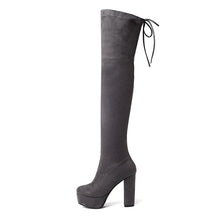 Load image into Gallery viewer, Size 34-43 New 2019 Over the Knee Boots Women Faux Suede Thigh High Boots Platform Stretch Slim Sexy Ladies Women&#39;s Winter Boots