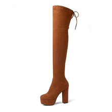 Load image into Gallery viewer, Size 34-43 New 2019 Over the Knee Boots Women Faux Suede Thigh High Boots Platform Stretch Slim Sexy Ladies Women&#39;s Winter Boots