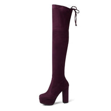 Load image into Gallery viewer, Size 34-43 New 2019 Over the Knee Boots Women Faux Suede Thigh High Boots Platform Stretch Slim Sexy Ladies Women&#39;s Winter Boots